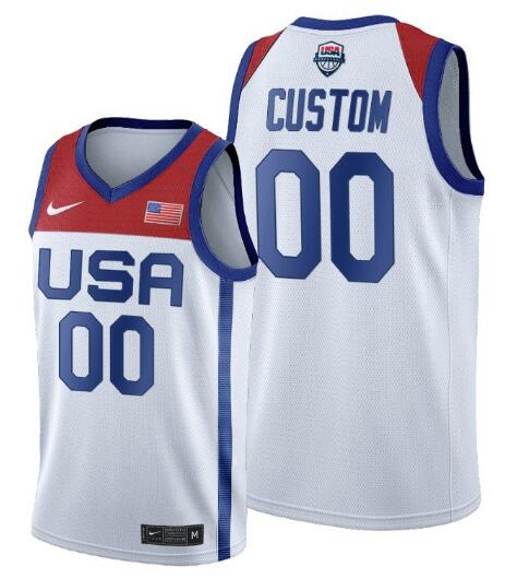Men's USA Basketball ACTIVE PLAYER Custom 2021 Summer Olympics White Limited Stitched Jersey